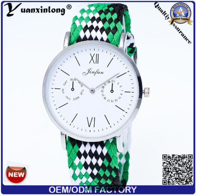 Yxl-202 2016 New Style Woven Watch Ladies Knit Nylon Nato Strap Watches Women Wristwatch Bracelet Watch