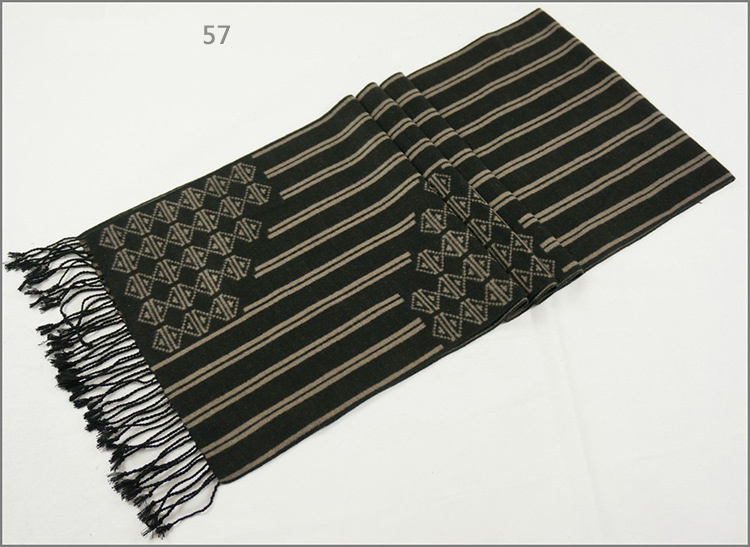 Men's Womens Unisex Reversible Cashmere Feel Winter Warm Checked Diamond Printing Thick Knitted Woven Scarf (SP820)