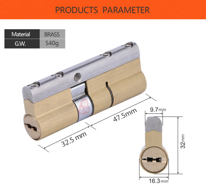 Super C Level Brass Multi-D Mortise Blade Cylinder Door Lock Core