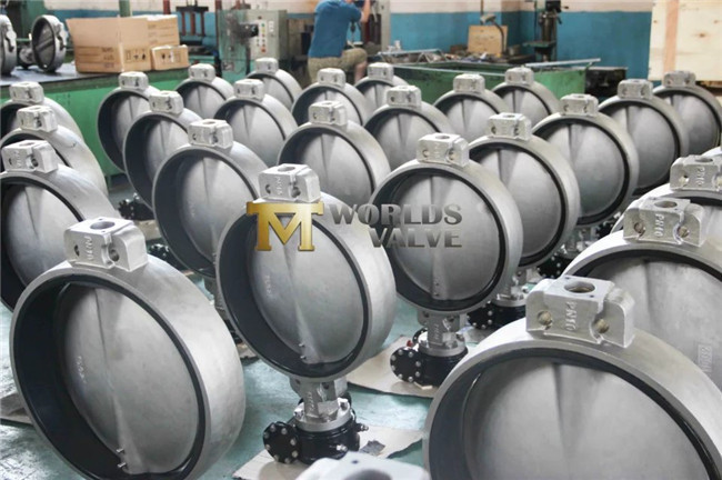 Hand Wheel Stainless Steel PTFE Liner Wafer Type Butterfly Valve