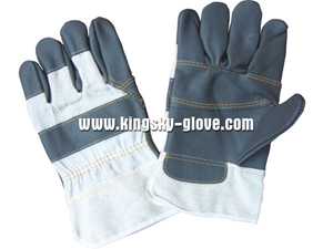 Dark Color Patched Palm Furniture Leather Work Glove