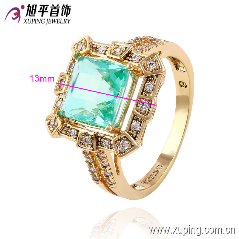 Latest Fashion Gold-Plated Diamond CZ Jewelry Finger Ring in Nickel Free for Women -13540