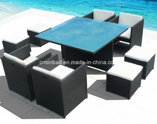 Dining Table & Chairs for Outdoor with 4 Footstools (8219KD)