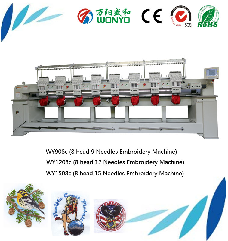 Multi Head 3D Embroidery Machine for Cap Embroidery Wy908c