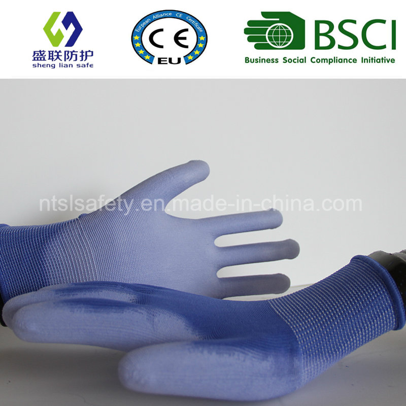 Blue PU Coated Work Safety Glove (SL-PU201B1)