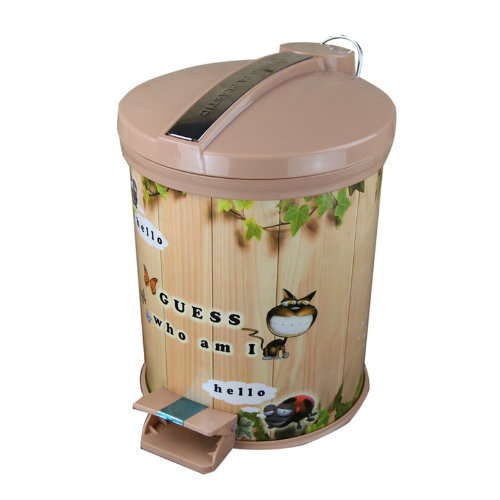 Plastic Cartoon Printed Foot Pedal Waste Bin (FF-0431-1)