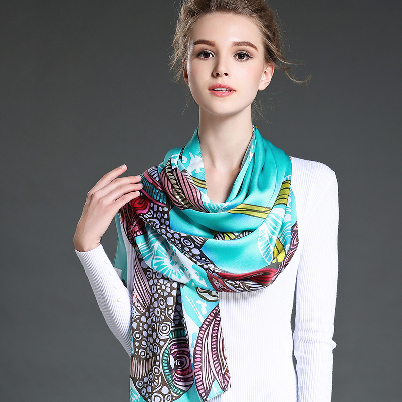 New Women True Silk Crepe Satin Long Scarf Shawl Factory