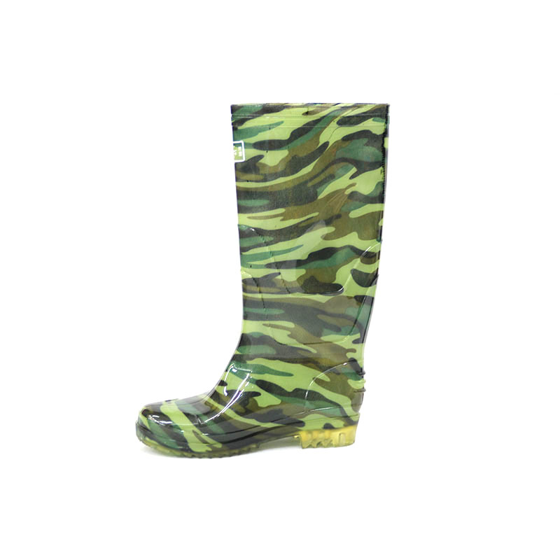 Rain Boots (Camouflage upper/Transparent rubber Sole)