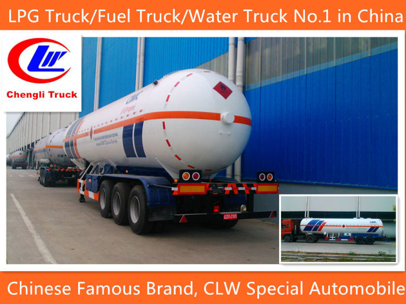 3 Axle 56cbm Heavy Duty LPG Truck LPG Tank Trailer