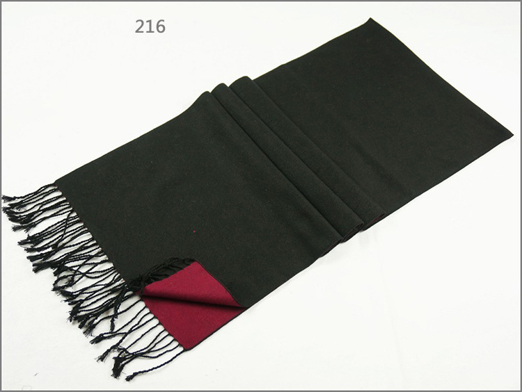 Men's Womens Unisex 2-Tone Reversible Cashmere Feel Winter Warm Printing Thick Knitted Woven Scarf (SP824)