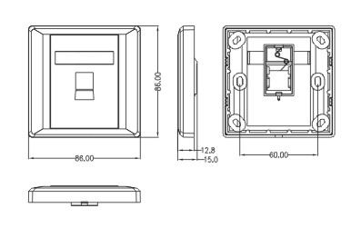 Dual Port Beveled Type Network UTP Cat5e CAT6 Wall Faceplate