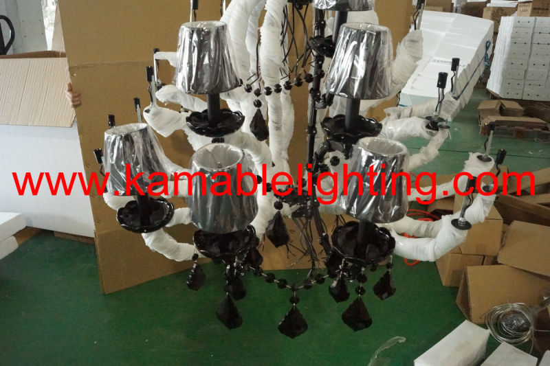 Hotel Project Black Crystal Chandelier Lighting (Kam2054)