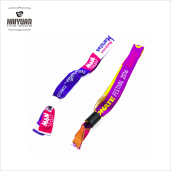 Customized Event /Festival Woven Fabric Wristband with Lock