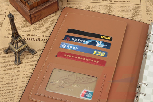 A5 Travel Filler Paper PU Leather Notebook with Power Bank