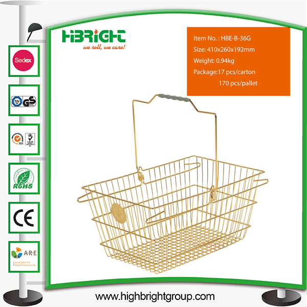 Round Metal Hand Shopping Baskets for Grocery Shops