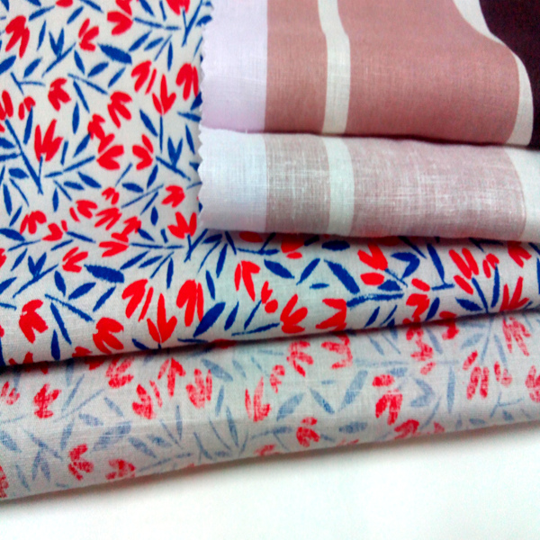 Linen55%/Cotton45% Printed Garment / Home Textile Fabric