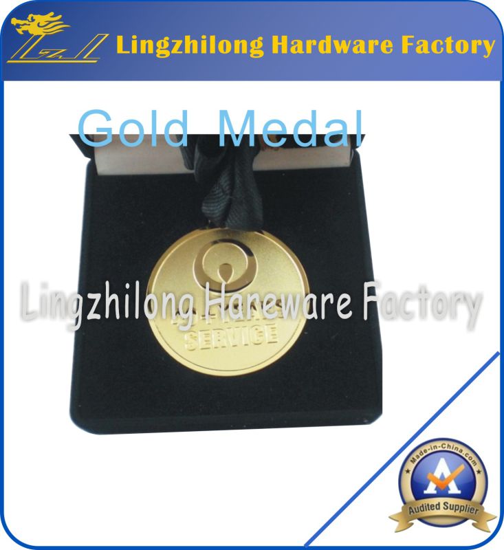 Gold Medal with Velvet Box Packing