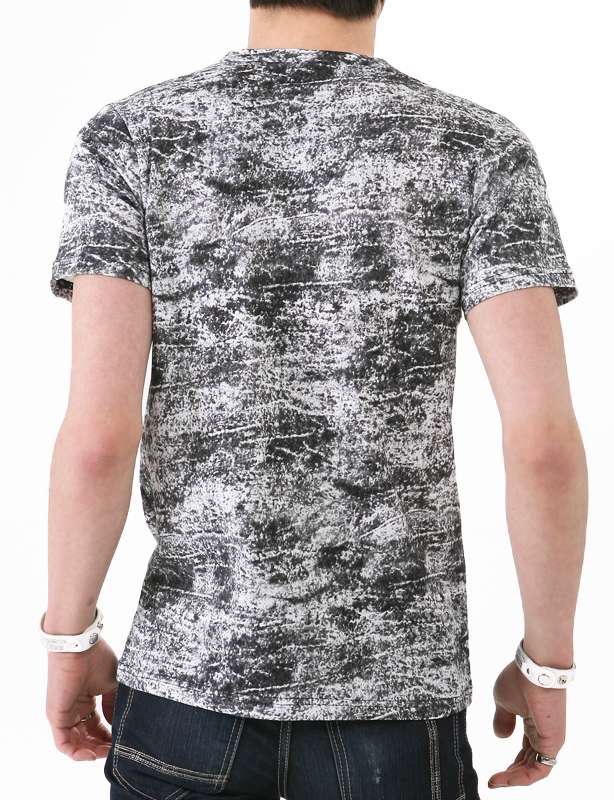 Dye Fabric Screen Printing Fashion Cotton V Neck Men T Shirt