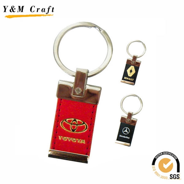 High Quality Customized Car Logo PU Keyrings for Sale Ym1034