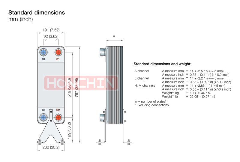 China Manufacture AISI304/316 Brazed Plate Heat Exchanger for Cooler