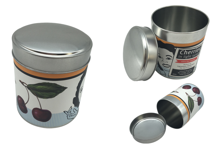 Paper Sticker No Pritning Tin Box Food Tin Container Box