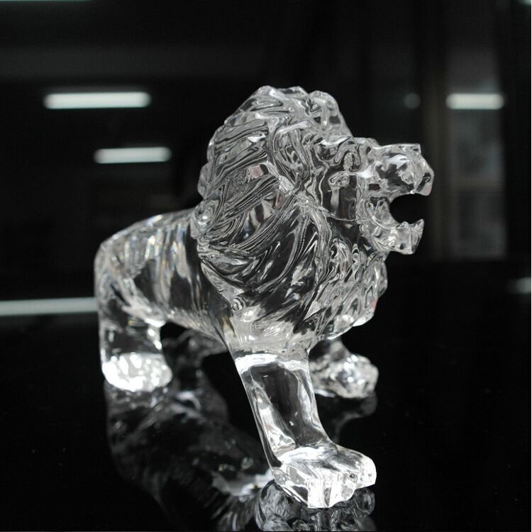 High Quality Transparent Crystal Animal Statues Business Gifts or Table Decoration