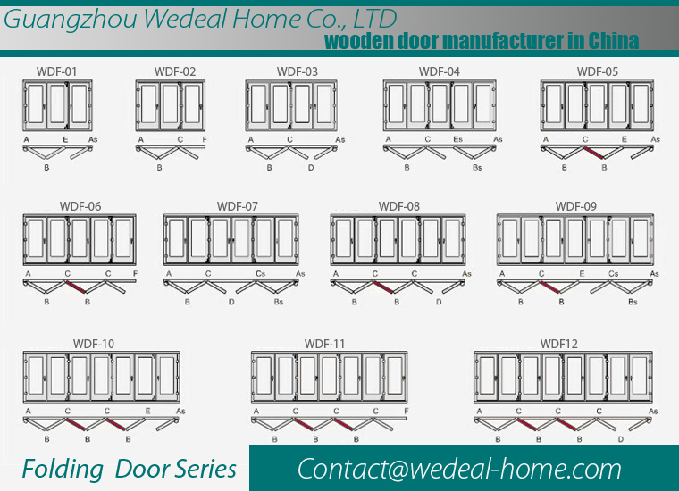 4 Panel Bifolding Door/Accordion Door for Interior Room Use