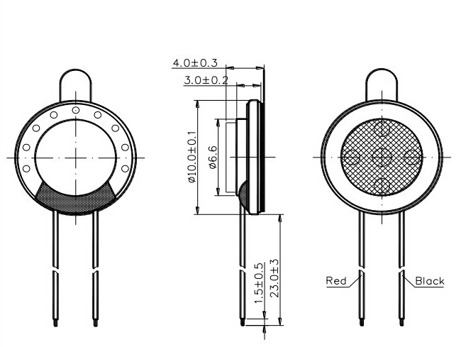 Fb10A 2015 New Double-Sided Gum 10mm 8ohm Mylar Speaker with Wire (FBELE)