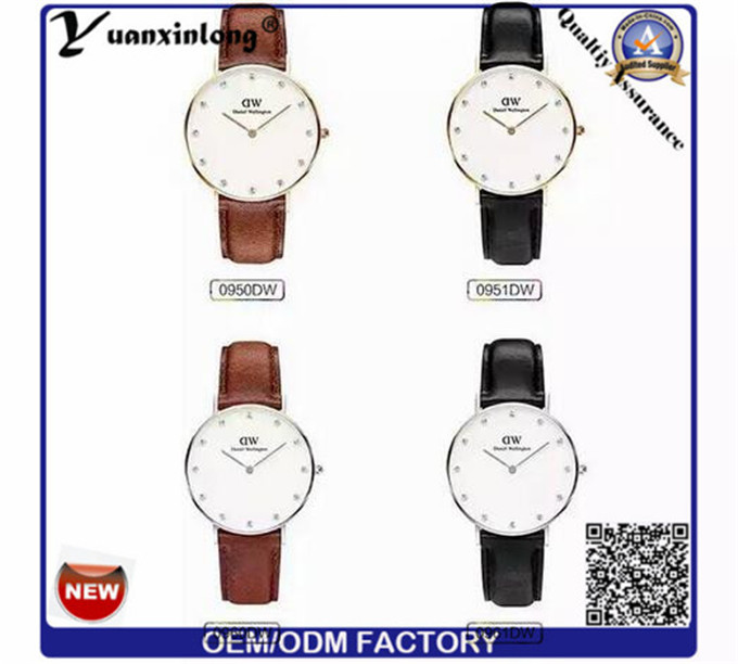 Yxl-647 Geuine Leather Watch with Stainless Steel Case Watch for Man High Quality Watch