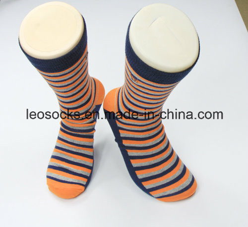 Simple Style Wholesale Striped Cotton Fashion Business Men Socks