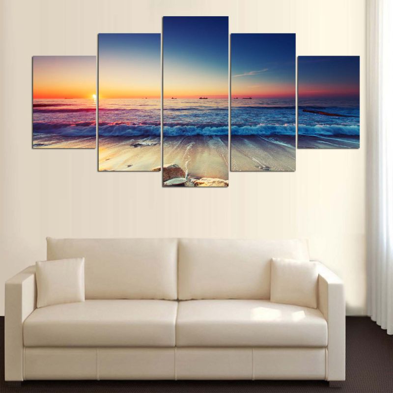 5 Panels The Seaview Modern Home Wall Decor Painting Canvas Art HD Print Painting Canvas Wall Picture for Home Decor Mc-162