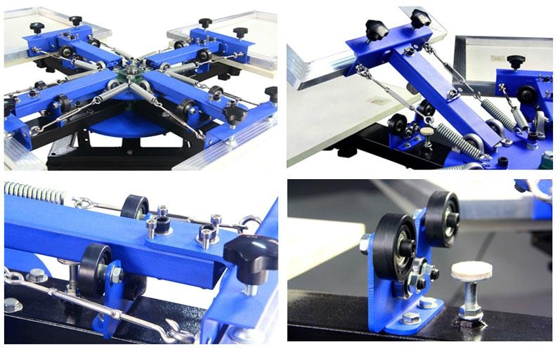 TM-R6 2.14*2.14*1.15 M Cheap Manual Rotary 6-Color T-Shirt Screen Printing Machine with Flash Dryer