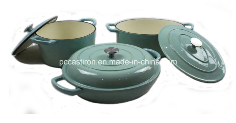 Enamel Cast Iron Cookware Set in 3PCS for European Country