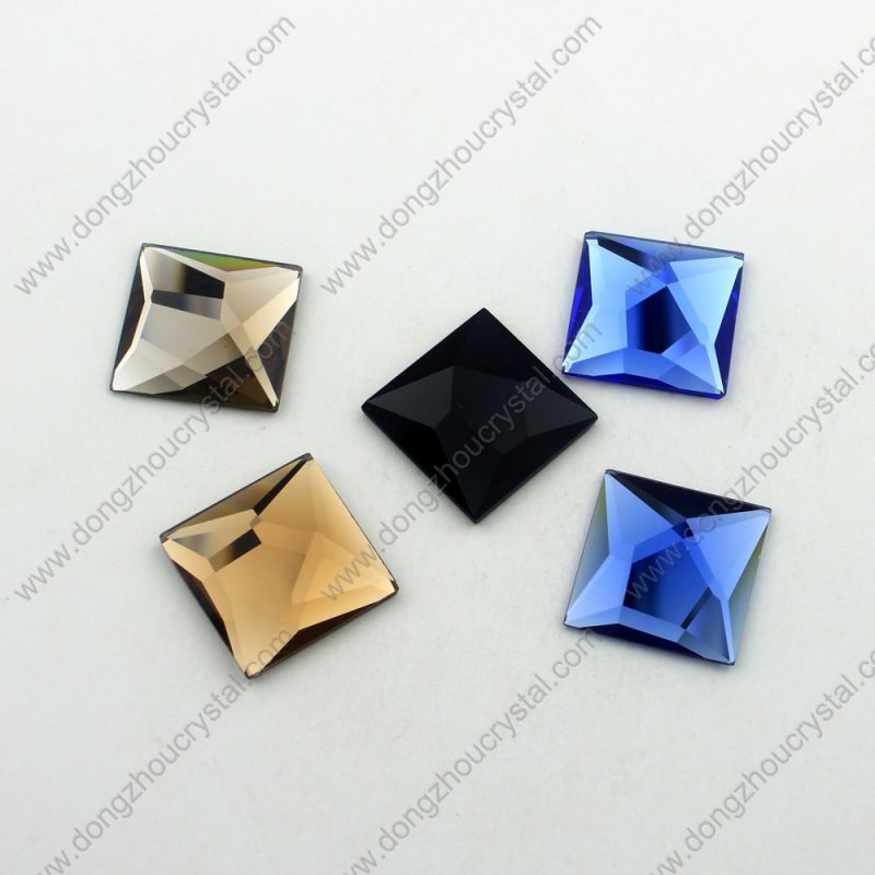 Square Flat Back Glass Beads for Bags