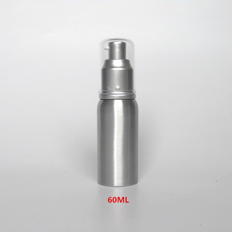 High Quality 50ml Silver Aluminum Shampoo Bottle, Aluminum Pump Bottle for Cosmetic Packaging