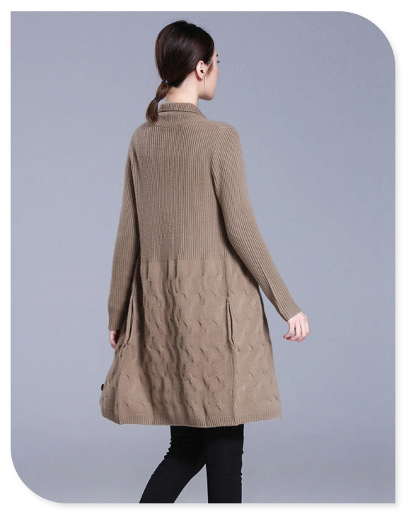 Ladies' Knitwear Thick Pure Cashmere Knitting Stand Collar Cardigan Coat Wtih Single-Breasted