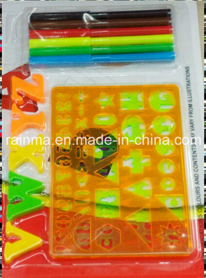 Educational Toys with Letters and Stencil Ruler