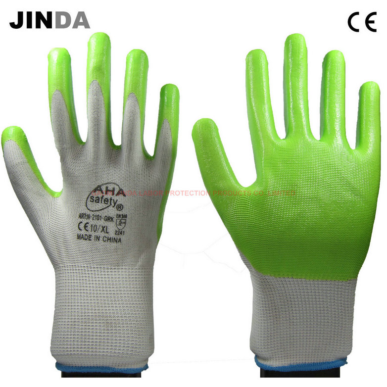 Ns020 Nitrile-Nylon Coated Working Gloves