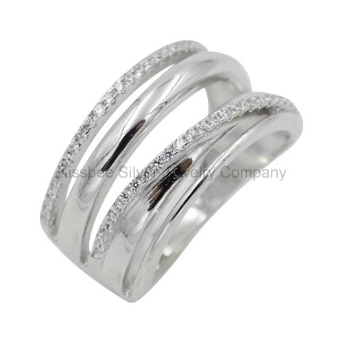 Sterling Silver Jewelry High Polished Finger Ring Women' Gift (KR3054)