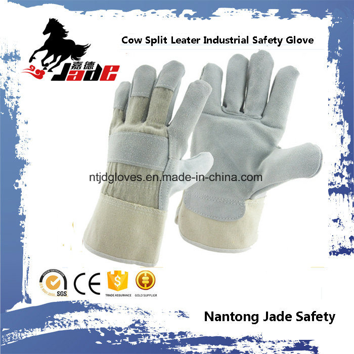 Gray Industrial Safety Cowhide Split Leather Hand Work Glove