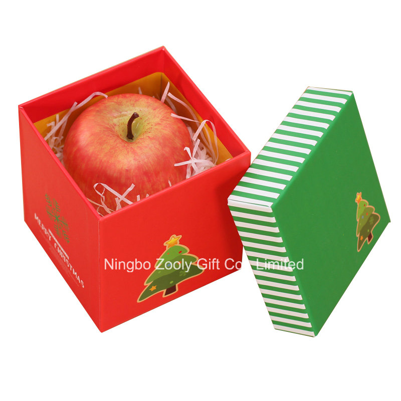 Customized Christmas Printing Square Paper Gift Boxes for Apple Packing