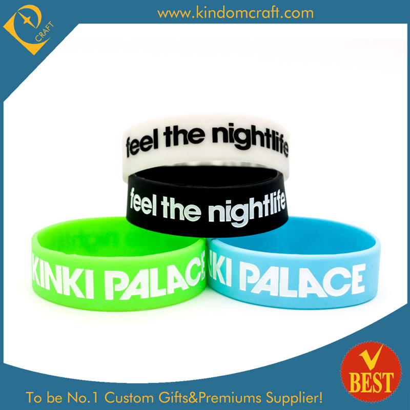 Customized Logo Printed Silicone Wristband or Bracelet for Business or Activity Promotional Gift