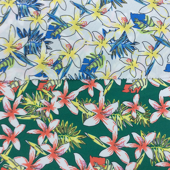 Flower Printed Polyester Garment Fabric/ Home Textile Fabric