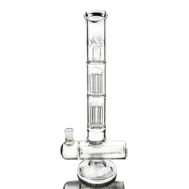 Large Glass Smoking Water Pipe Showerhead with Double Perc (ES-GB-404)