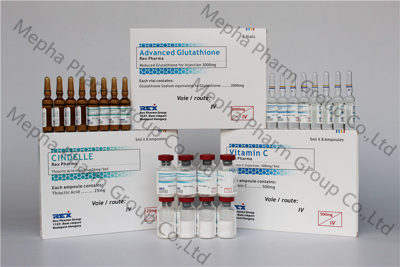 Glutathione Injection 3000mg + Vitamin C Injection + Cindelle for Skin Whitening