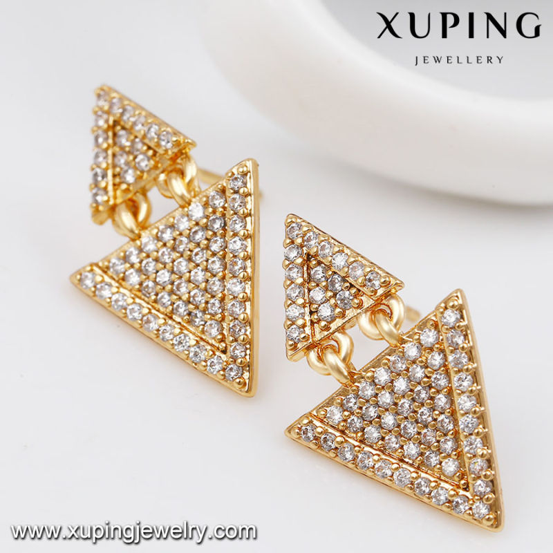 Fashion Luxury Triangle-Shaped CZ Special Imitation Jewelry Earring Studs 91270