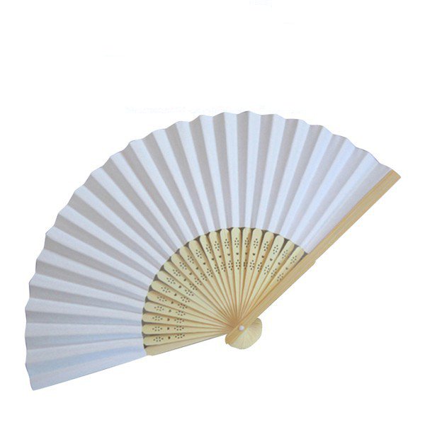 White Paper Wedding Fan Stock Market Personalized