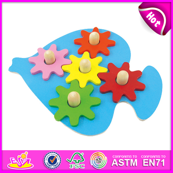 2014 New Wooden Kids Gear Toy, Popualr Cute Mini Wooden Kids Gear Toy, Hot Sale Lovely Wooden Kids Gear Toy W13e040