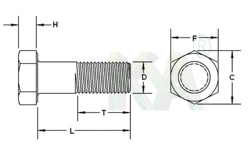 Stainless Steel DIN931 Hexagon Head Bolt