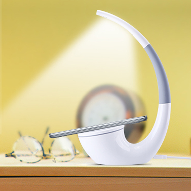 LED Desk Table Lamp with Qi Wireless Charger USB Port